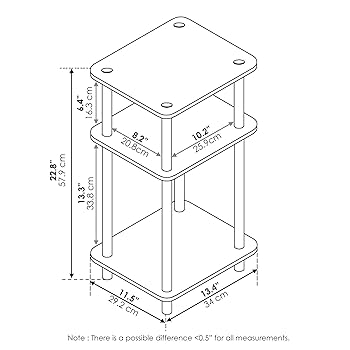⭐Jing⭐　INOUT NEW Standard Table Tribesigns Solid Wood End Table, 3-Drawer Sofa Side Table